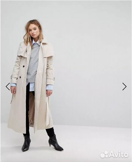 Плащ/тренч ASOS женский с подкладкой бежевый 44