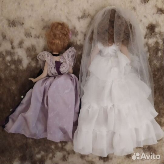 Фарфоровая кукла невеста и подруга невесты