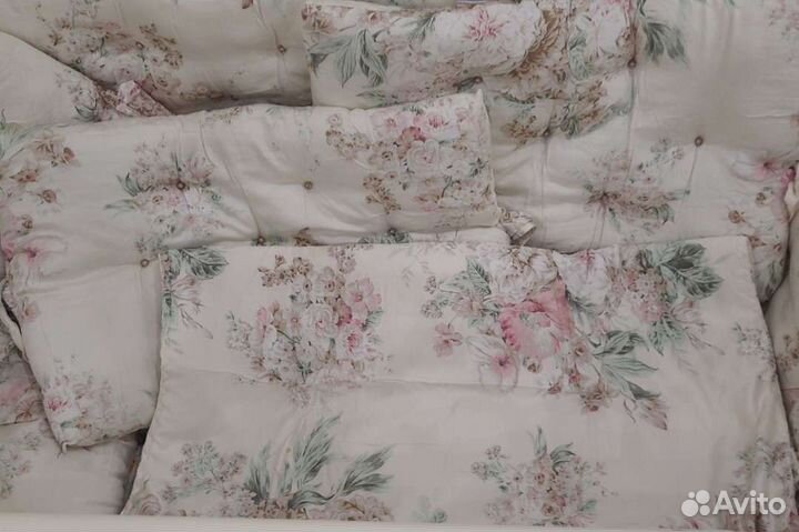 Бортики в детскую кроватку+ новое постельное