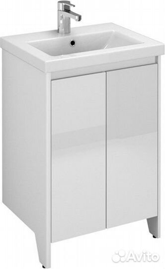 Тумба с раковиной Velvex Klaufs 50.2D белая, напол