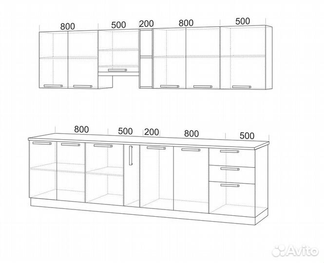 Кухонный гарнитур Классика 2800 1 категория