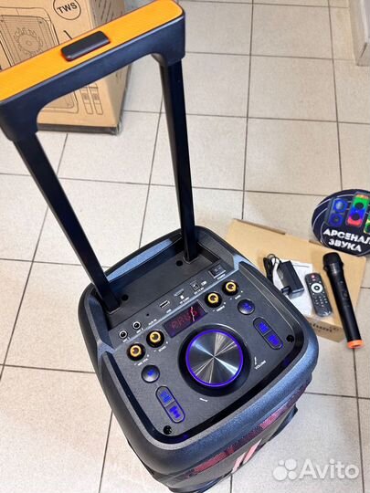 Мощная напольная портативная колонка 600W караоке