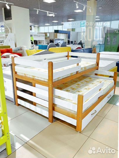 Кровать выкатная из массива бука