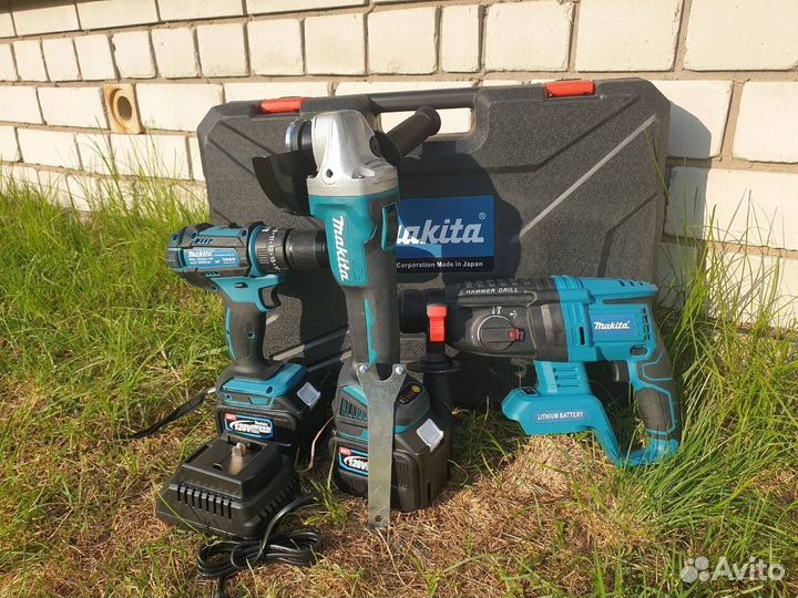 Набор 3в1 перфоратор+шуруповерт+болгарка makita