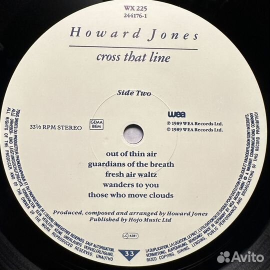 Howard Jones–Cross That Line (Германия 1989г.)