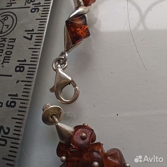 Серебро янтарь, кольцо, браслет, серьги, Suarty