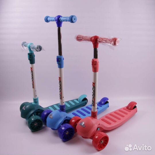 Новый самокат трехколесный складной доставка