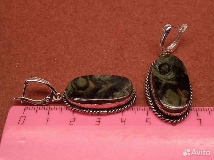 Яшма cambaba. кулон, серьги посеребрение