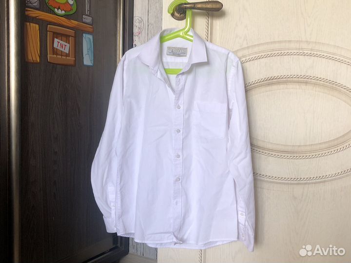 Рубашка белая для мальчика 146