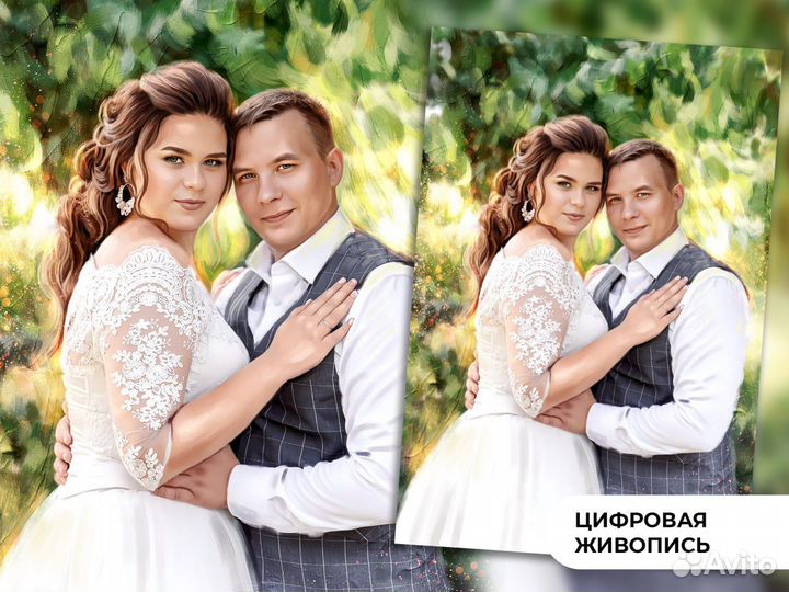 Портрет на холсте по фото на заказ