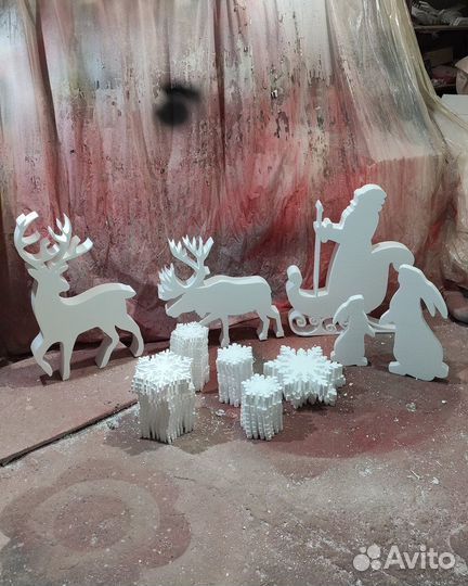 Сани деда мороза из пенопласта