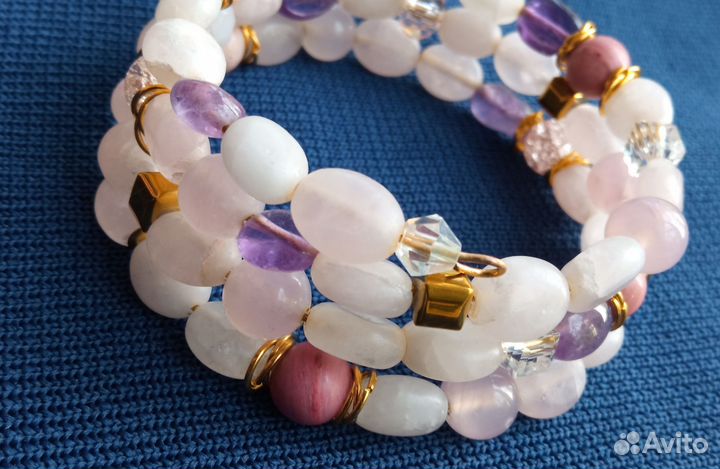 Браслет из розового кварца