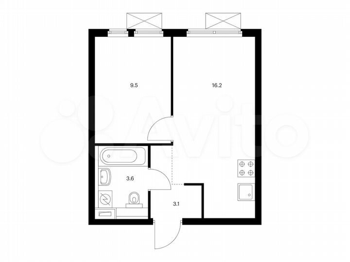 1-к. квартира, 32,4 м², 28/33 эт.