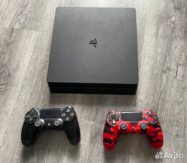 Sony PS4 Slim, 2 джоя, игры