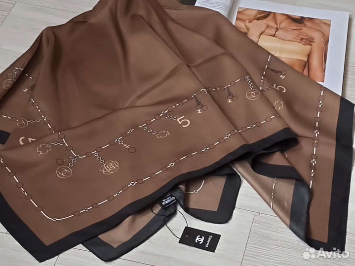 Платок Шелковый Chanel бронза