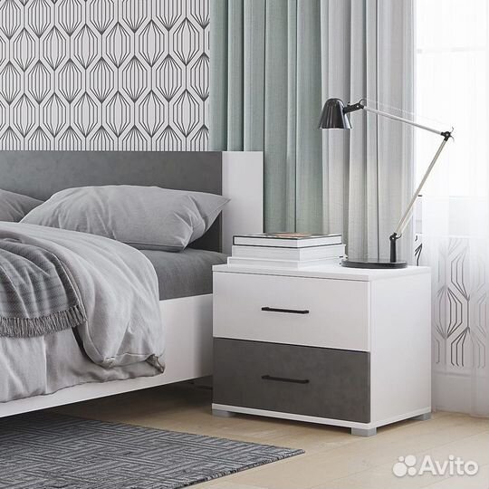 Тумба Nova (Нова) Горизонт белый/бетон