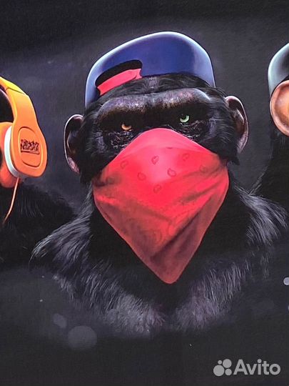 3 обезьяны, картина на холсте