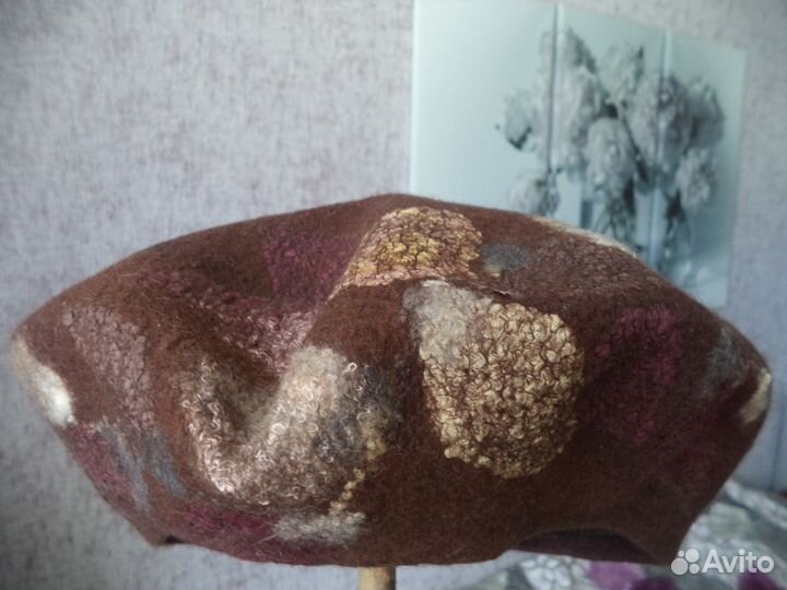 Валяный комплект берет и шарф