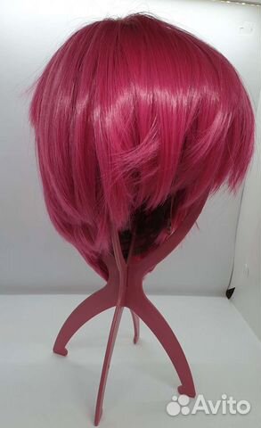 Парик розовый короткий