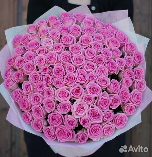 101 роза розовые Цветы Букет