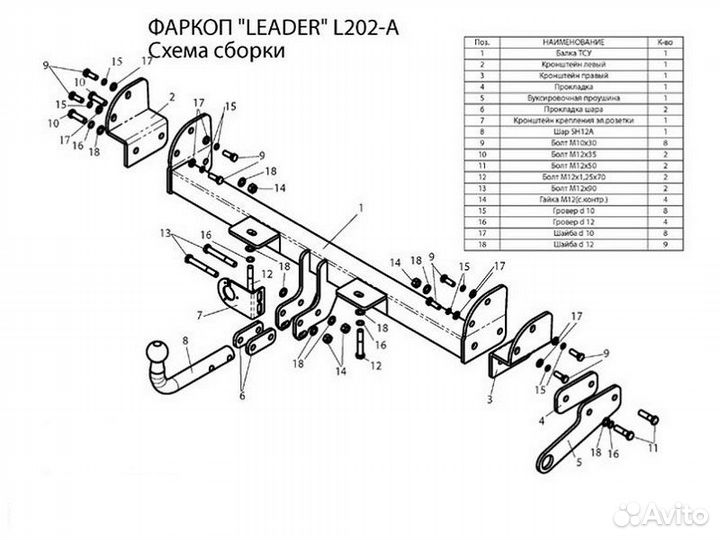 Фаркоп установка тсу Land Rover Freelander I, 3-дв