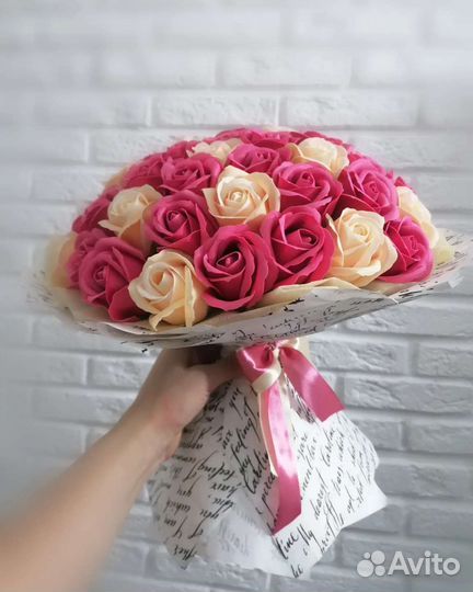 Букеты из мыльных роз. Подарок учителю