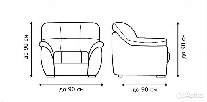Чехлы на кресла без оборки универсальные, Бордовый