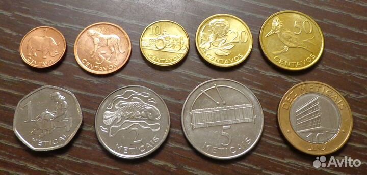 Мозамбик - Полный комплект ходячки 2006 г. 9 монет