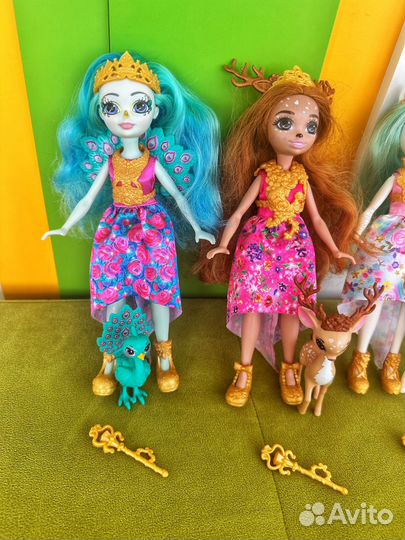 Enchantimals королева единорог, олень, павлин