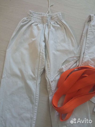 Кимоно для дзюдо пояс оранжевый р. 140