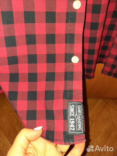 Рубашка в клетку на мал чикс 12-13 лет