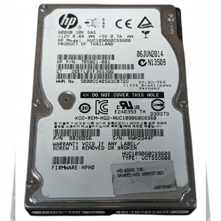 [705021-001] Жесткий Диск Hp 600gb Sas 2,5" Hdd 705021-001