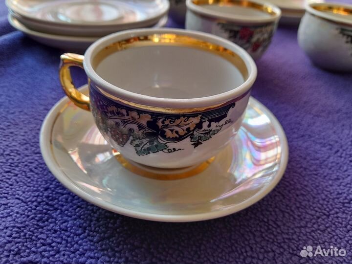 Кофейный сервиз СССР перламутровый бу