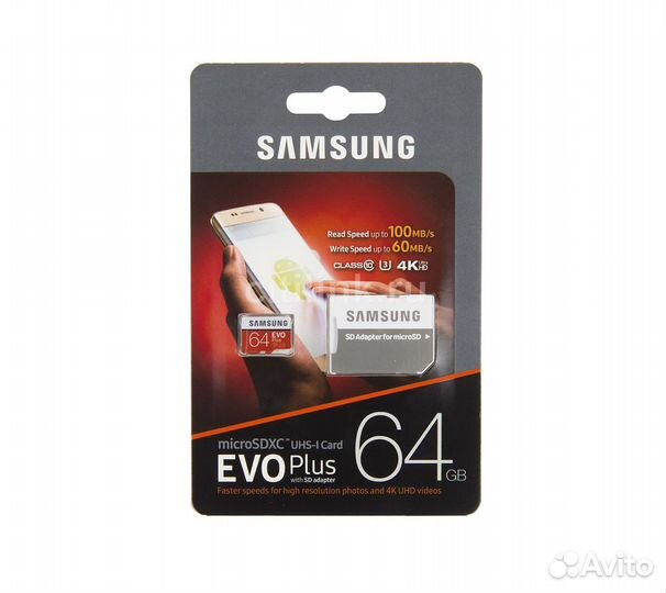 Карта памяти microsdxc 64GB, Samsung Evo Plus