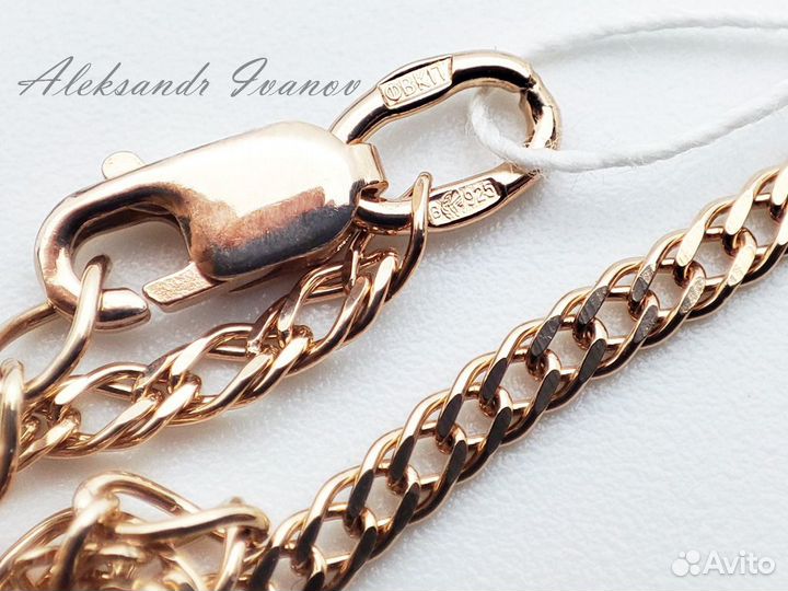 Колье из золоченого серебра, жемчуг, фианиты