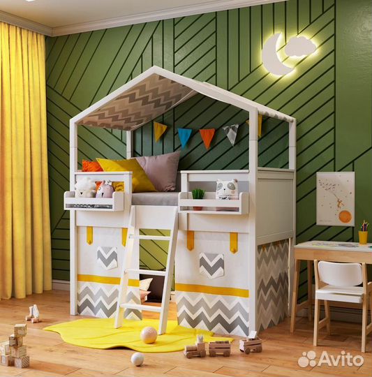 Кровать - чердак домик Массив Доставка по России