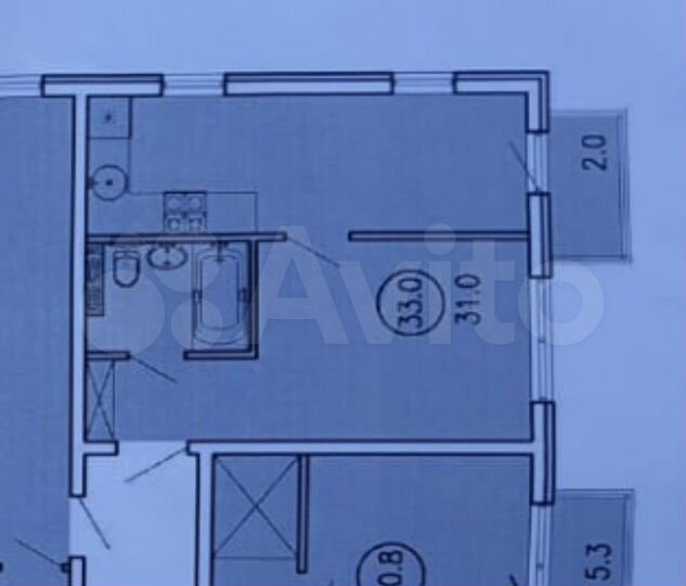 1-к. квартира, 33,4 м², 2/3 эт.