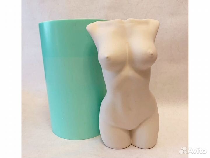 Силиконовая форма женский торс кашпо молд