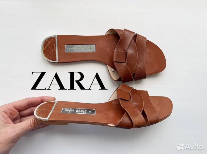 Босоножки женские кожаные zara 38