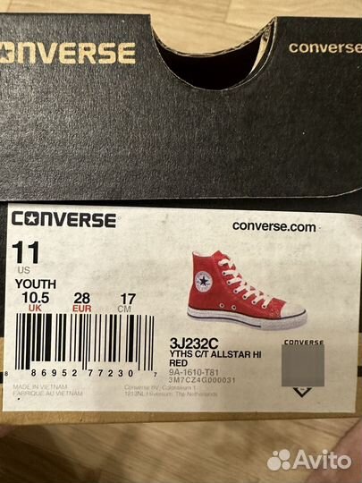 Кеды converse детские 28