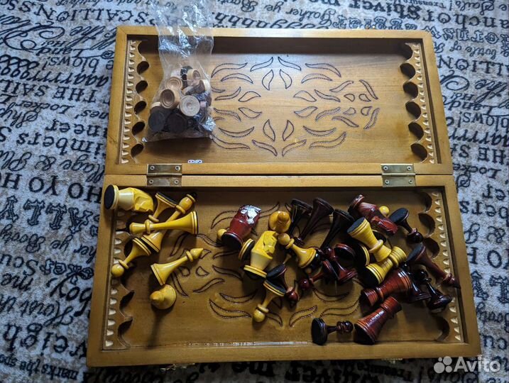 Шахматная доска/нарды ручной работы