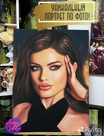 Портрет по фото на холсте на заказ Казань