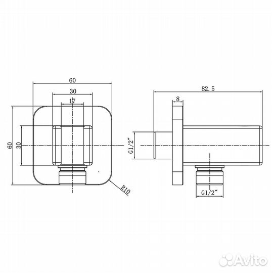 Держатель ручного душа VSC-32CH, хром