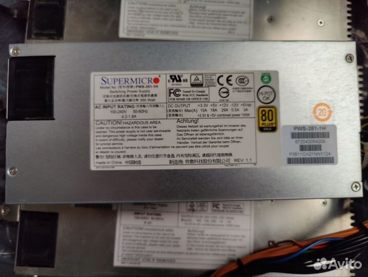 Серверные supermicro ablecom PWS-351-1H и SP302-TS