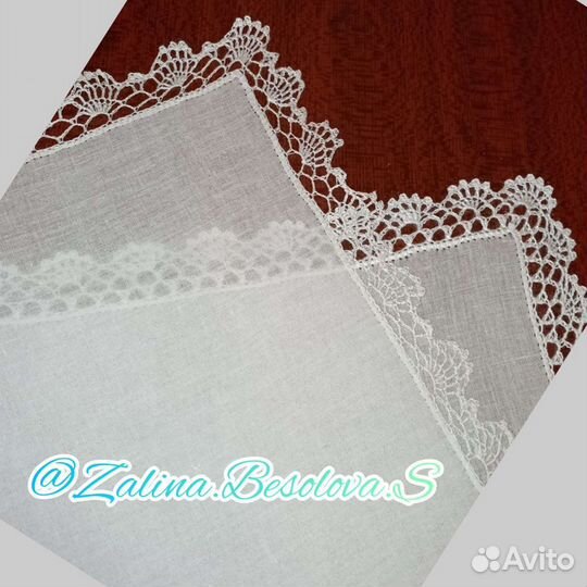 Носовые платочки из батиста, кружево ручной работы