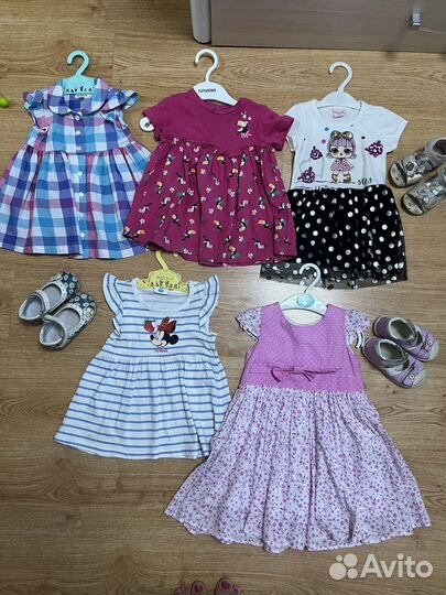 Одежда и обувь для девочки пакетом 80 86