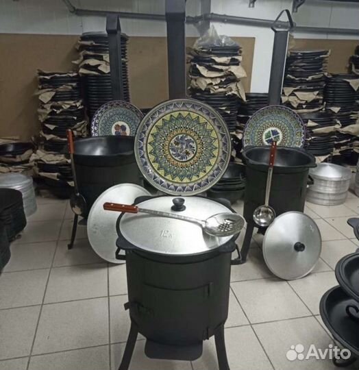 Казан узбекский чугунный 12 литров+печь (арт-9776)