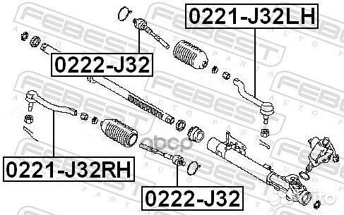 Наконечник рулевой febest 0221-J32RH (D85201AA0A)