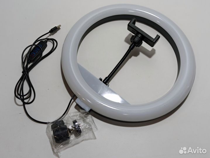 Кольцевая селфи лампа 30см новая