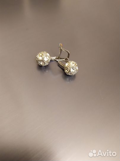 Серьги пусеты с кристаллами Сваровски